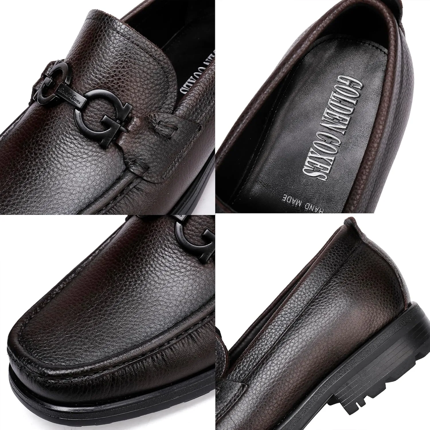 Men's Leather Penny Loafers Business Handmade Slip On Dress Shoes with Buckle Casual Party Shoes Wedding Loafer for Men