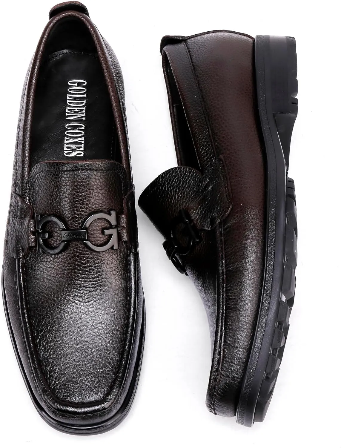 Men's Leather Penny Loafers Business Handmade Slip On Dress Shoes with Buckle Casual Party Shoes Wedding Loafer for Men