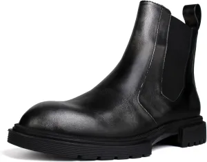 Men's Premium Leather Chelsea Boots | Double Elastic Gussets & Breathable OrthoLite Anti-Odor Insoles | Slip-Resistant Rubber Outsole, Leather Lined for All-Day Comfort (Casual & Work)