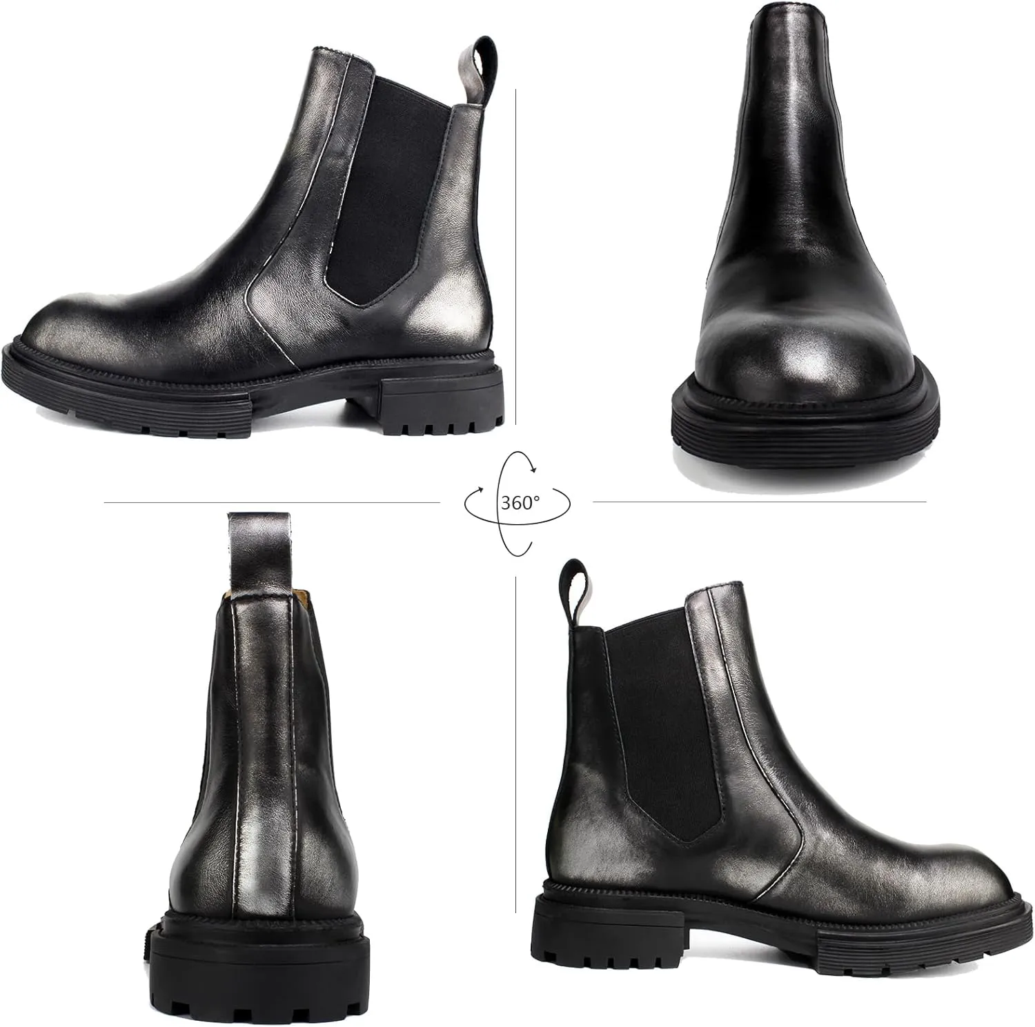 Men's Premium Leather Chelsea Boots | Double Elastic Gussets & Breathable OrthoLite Anti-Odor Insoles | Slip-Resistant Rubber Outsole, Leather Lined for All-Day Comfort (Casual & Work)