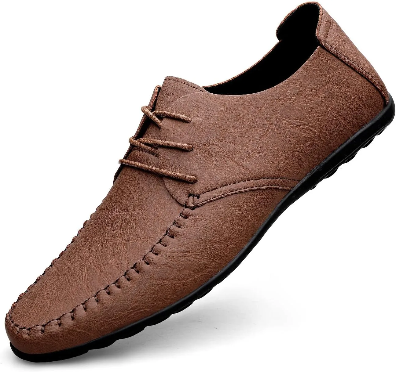 Men's Premium PU Casual Lace Up Sneakers Walking Business Driving Flats Shoes