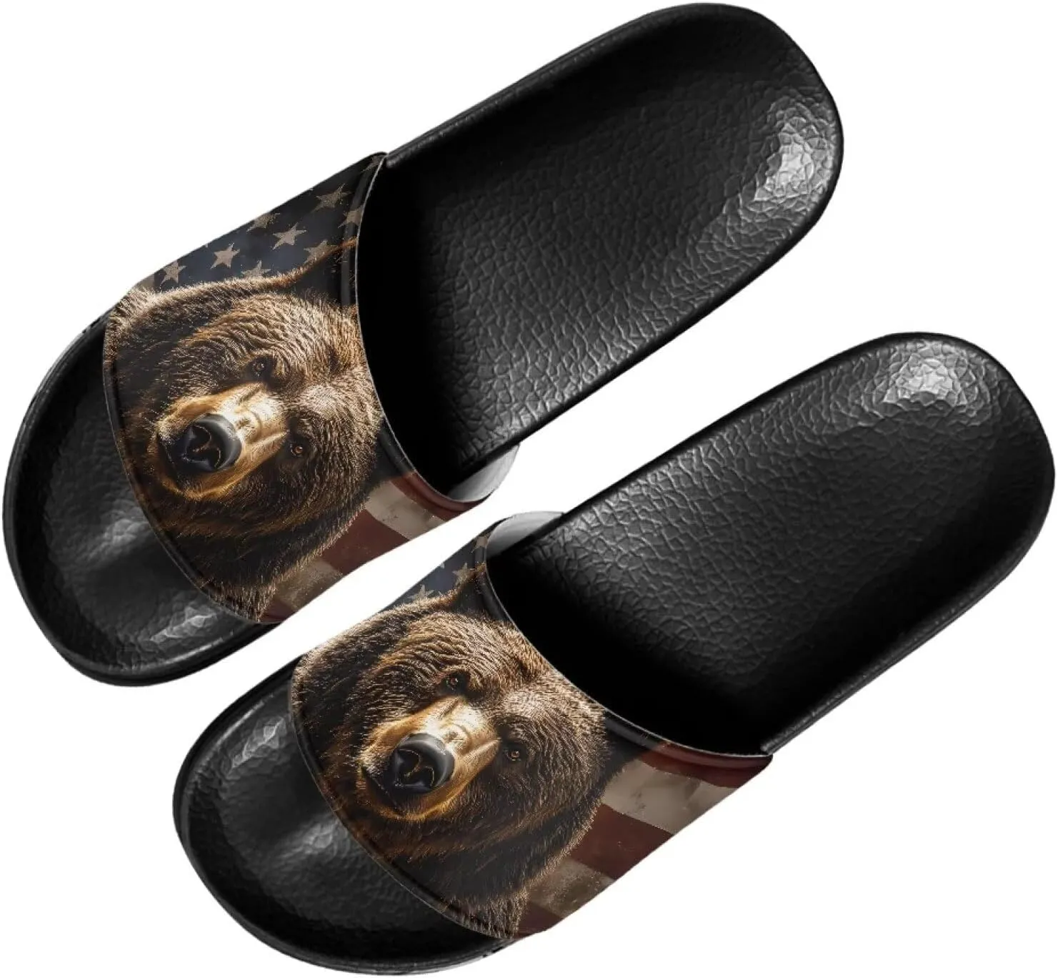 Mens Slide Sandal Slippers Adult Comfort House Slippers Flat Slides Shower Sandals for Home Outdoor Walking