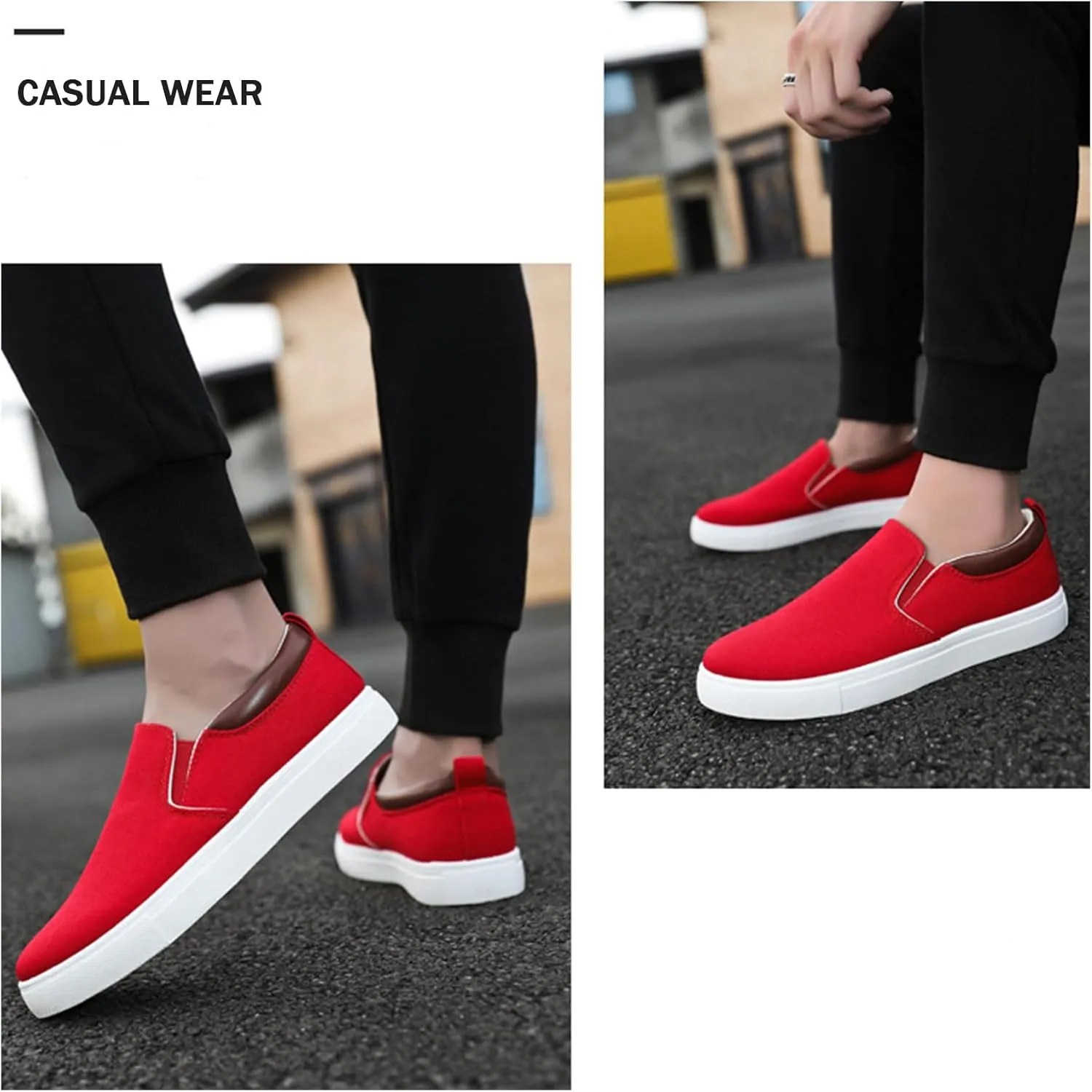 Mens Slip on Shoes, Men Canvas Low top Shoes, Fashion Shoes with Comfortable and Breathable