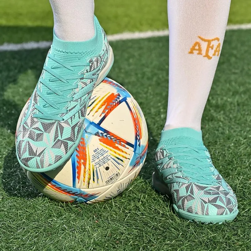 Men's Soccer Shoes Cleats Professional Low-Top Non-Slip Spikes Lace-Up Breathable Athletic Football Boots for Outdoor Indoor TF/AG/FG