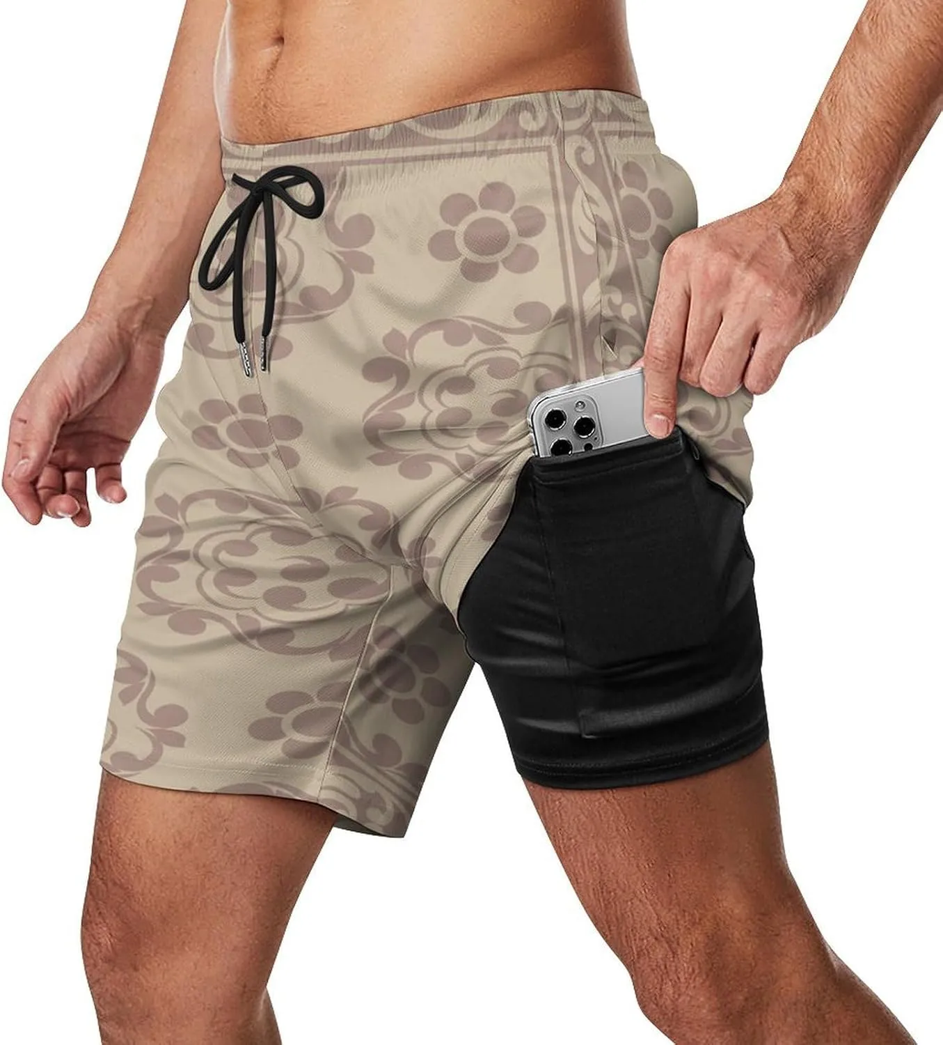 Mens Swim Trunks with Compression Liner Bathing Suits Beach Shorts Swim Shorts Men Swim Trunks