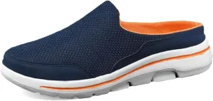 Mens Womens Backless Slippers Mesh Knitted Clogs Sneakers Lightweight Comfortable Walking Open Back Shoes Slip on Trendy Casual Breathable Slippers Shoes Closed Toe Slides Outdoor Sports Wedge Mules