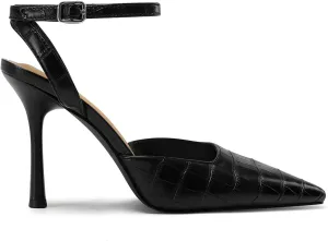 Mesh Closed Toe Ankle Strap Heels Pointed Toe High Heels for Women Stiletto Wedding Dress Shoes