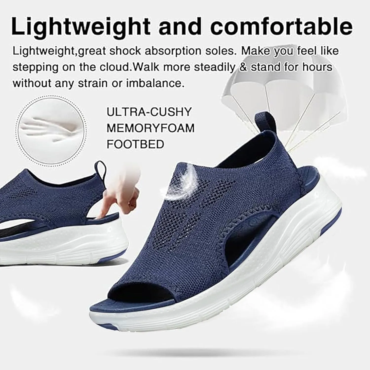 Mesh Sandals for women 2025 Comfortable Spring Shoes Arch Support Orthotic Plantar Fasciitis Non-slip Open Toe Sandals