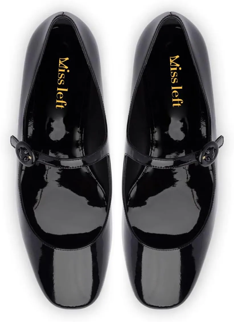 miss left Women Classic Adjustable Single Strap Buckle Mary Jane Flats Round Toe Comfortable Party Dress Daily Shoes Size 4-16 US
