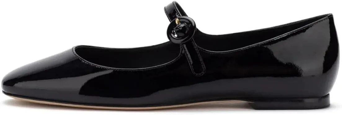 miss left Women Classic Adjustable Single Strap Buckle Mary Jane Flats Round Toe Comfortable Party Dress Daily Shoes Size 4-16 US