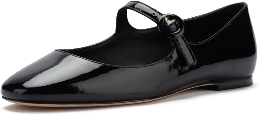 miss left Women Classic Adjustable Single Strap Buckle Mary Jane Flats Round Toe Comfortable Party Dress Daily Shoes Size 4-16 US