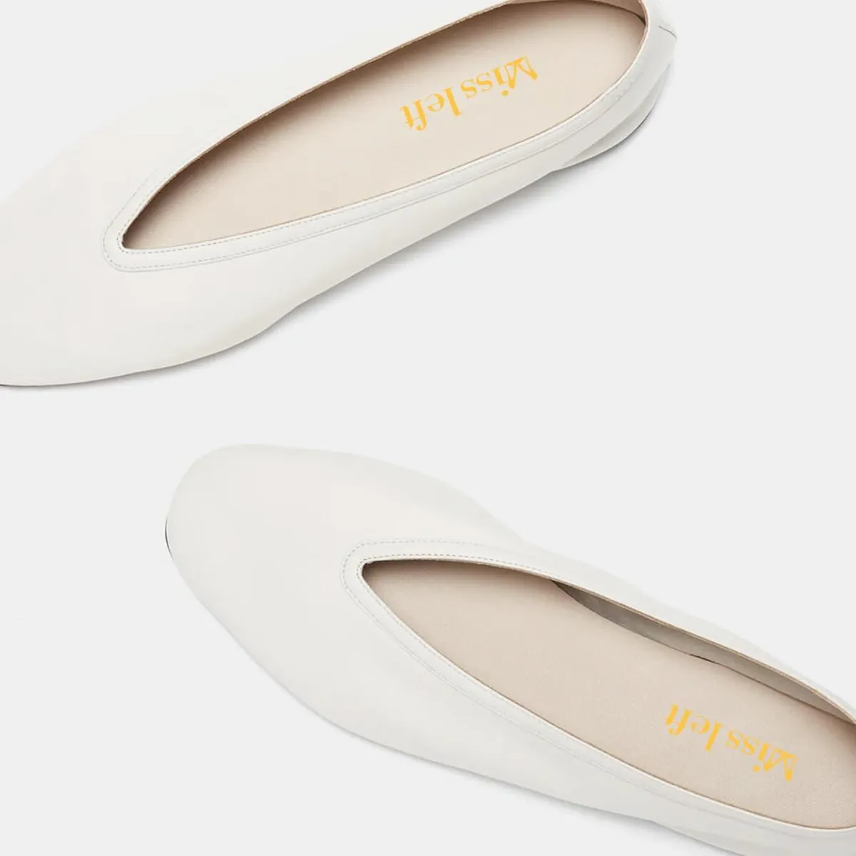 miss left Women Classic Closed Round Toe V-Cut Ballet Flats Comfortable Slip on Ballroom Dance Daily Commuting Shoes Size 4-16 US