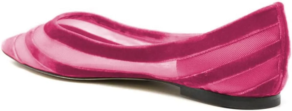 miss left Women Comfortable Closed Pointed Toe Ballet Flats Soft Velvet Slip On Low Block Heel Pumps Cozy Dance Ballroom Shoes Size 4-16 US