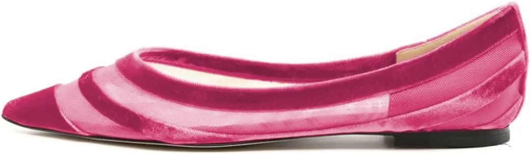 miss left Women Comfortable Closed Pointed Toe Ballet Flats Soft Velvet Slip On Low Block Heel Pumps Cozy Dance Ballroom Shoes Size 4-16 US