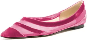 miss left Women Comfortable Closed Pointed Toe Ballet Flats Soft Velvet Slip On Low Block Heel Pumps Cozy Dance Ballroom Shoes Size 4-16 US