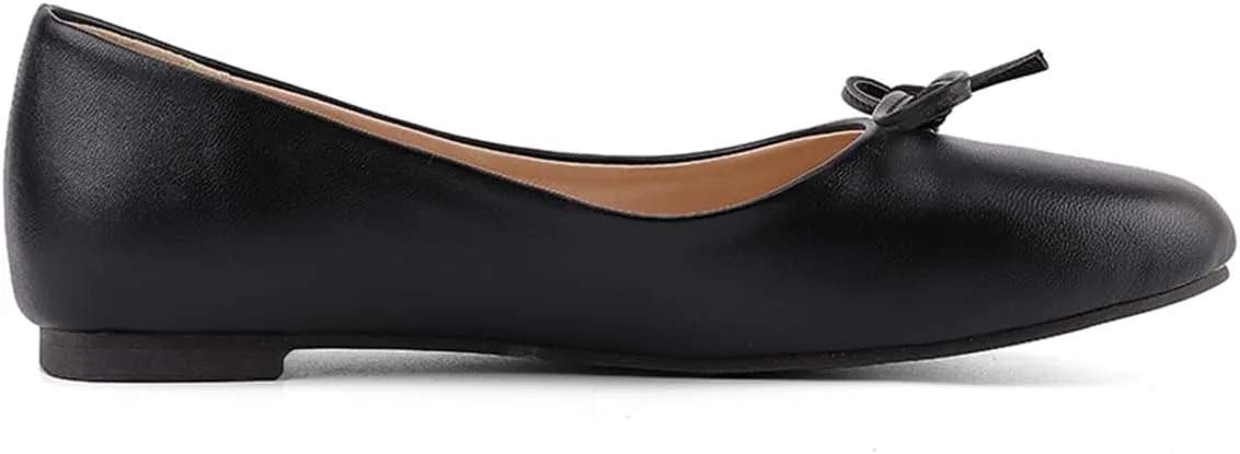 MRKEWUNEY Elegant Bow Ballet Flats for Women Slip On Comfortable Dress Shoes EU32-54