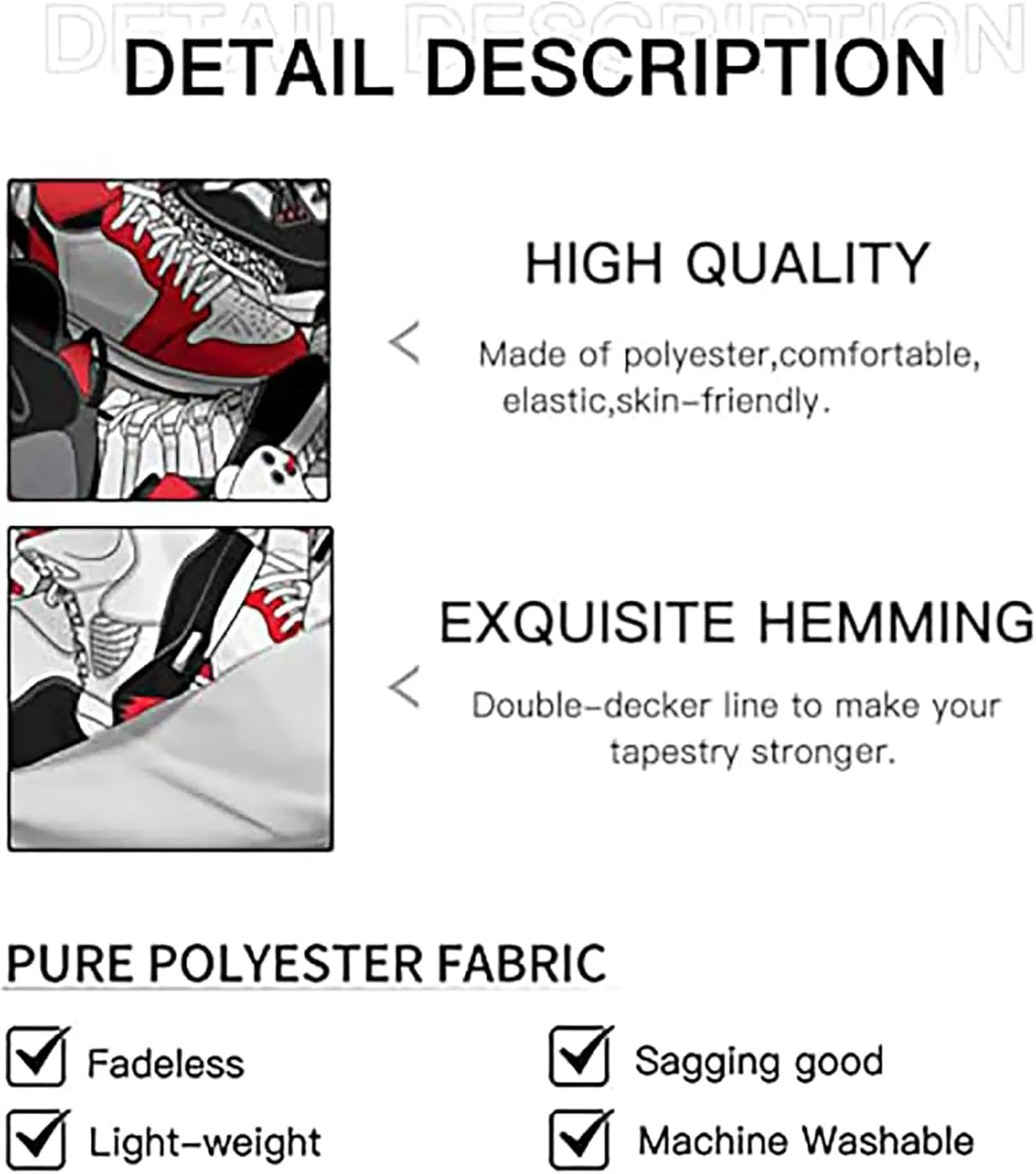 Narikuto Retro Basketball Tapestry Wall Hanging Party Decorations Sport Shoes Poster Sneaker Ball Sneaker Head Backdrops Banner Birthday Celebration Basketball-Themed Bedroom Aesthetic Room80 x60