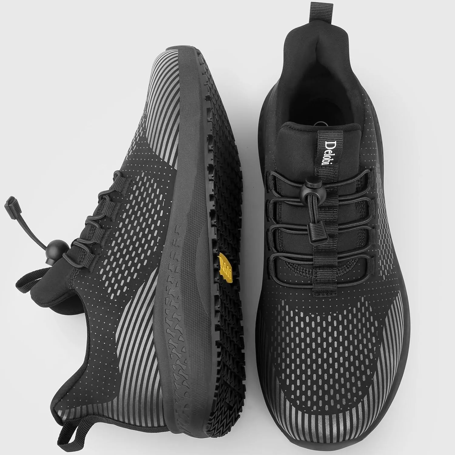 Non Slip Shoes for Men Food Service, Waterproof Work Shoes Restaurant,Slip On Resistant Sneakers, Breathable, Lightweight Walking Shoes for Kitchen and Restaurant Work Black