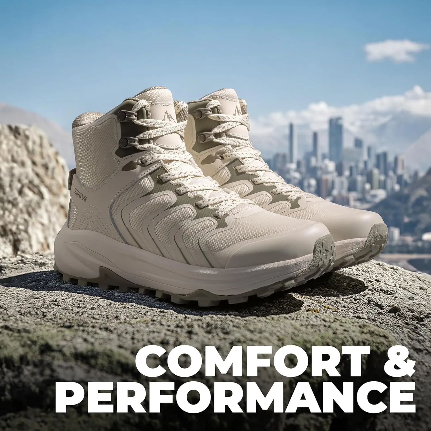 NORTIV 8 Women's Hiking Boots Waterproof with Arch Support Sneakers Walking Outdoor Comfortable Lightweight Boot Echo Mid