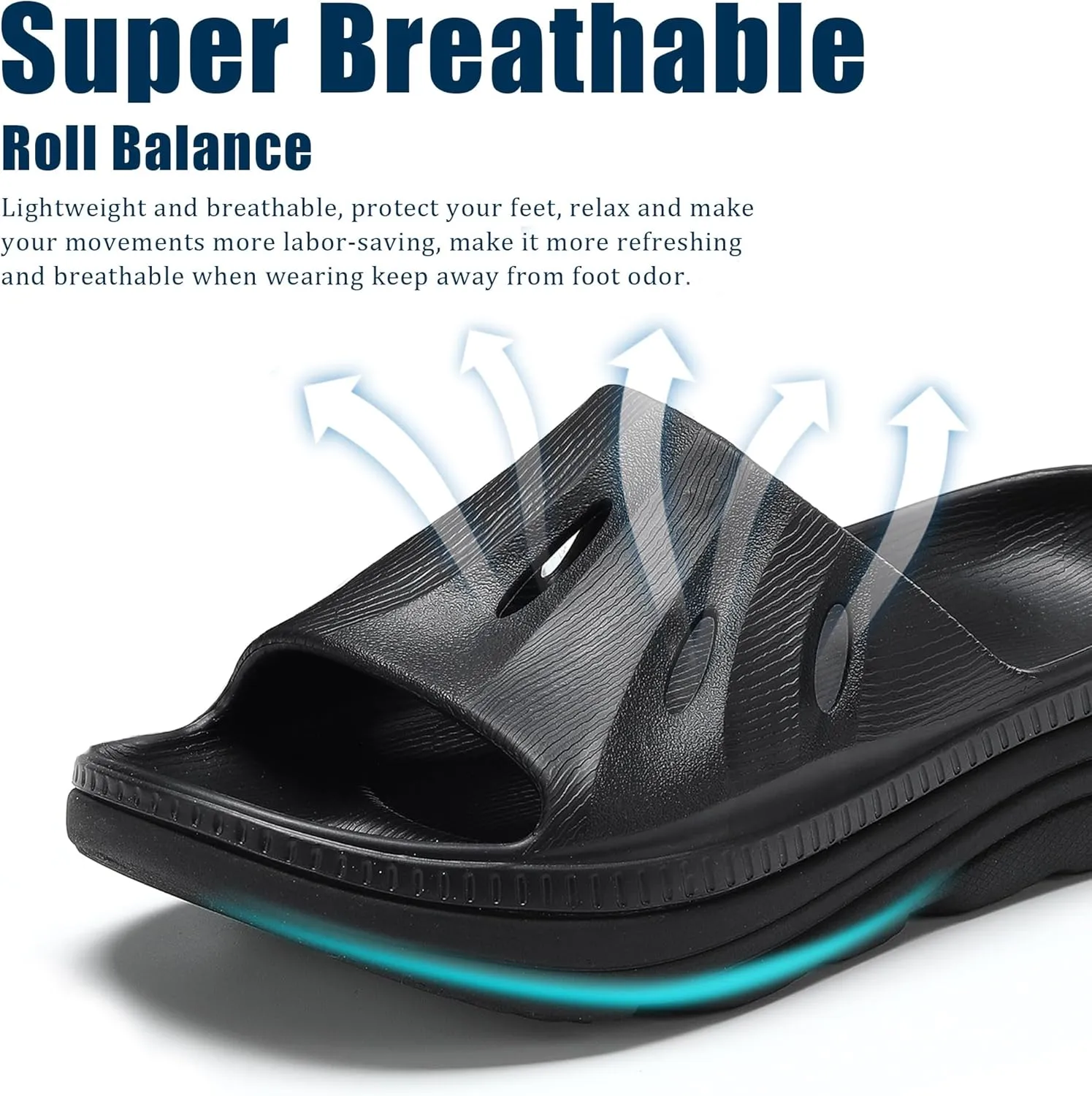 NPNYSY Womens Recovery Sandals Mens Comfortable Athletic Slides Thick Cushion Lightweight Plantar Fasciitis Sport Sliders of Indoor Outdoor,Arch Support Orthotic Open Toe