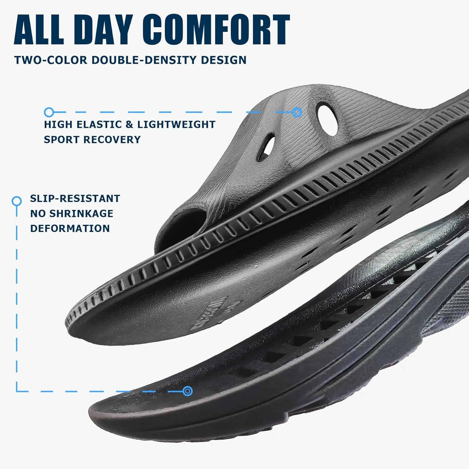 NPNYSY Womens Recovery Sandals Mens Comfortable Athletic Slides Thick Cushion Lightweight Plantar Fasciitis Sport Sliders of Indoor Outdoor,Arch Support Orthotic Open Toe