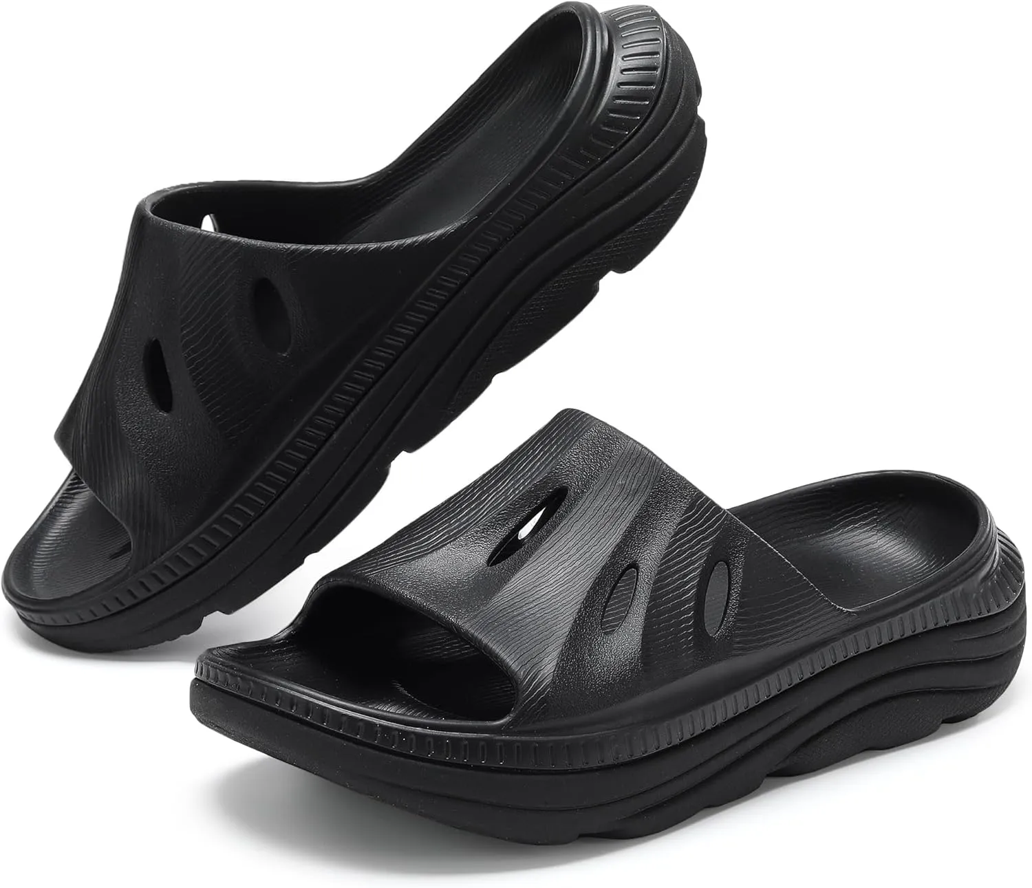 NPNYSY Womens Recovery Sandals Mens Comfortable Athletic Slides Thick Cushion Lightweight Plantar Fasciitis Sport Sliders of Indoor Outdoor,Arch Support Orthotic Open Toe
