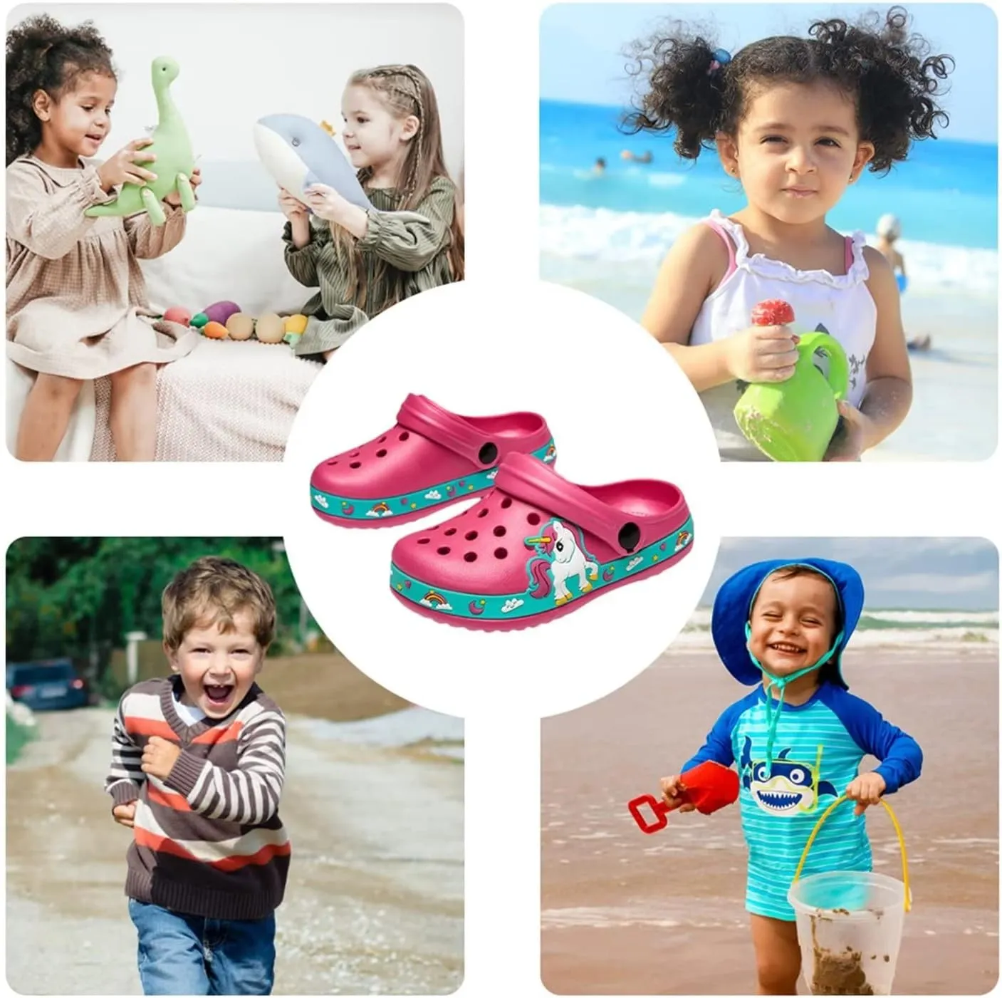 OHSNMAKSL Toddler Clog Slippers Garden Sandals Slip On Water Shoes Sneakers Cartoon Slides for Boys and Girls Children Beach Pool Shower