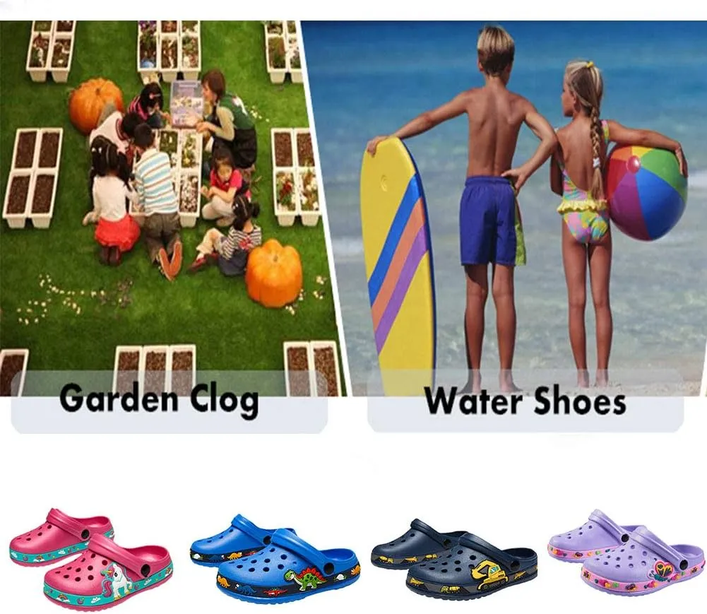 OHSNMAKSL Toddler Clog Slippers Garden Sandals Slip On Water Shoes Sneakers Cartoon Slides for Boys and Girls Children Beach Pool Shower