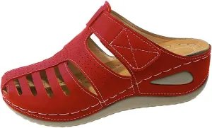 Orthopedic Sandals for Women Ankle Strap Closed Toe Wedge Platform Sandals Casual Summer Hollow Out Breathable Shoes