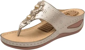 Orthopedic Sandals for Women Wide Width Flip Flops Beach Wedge Womens Wedge Sandal Comfortable Closed Toe Arch Support Womans Slides Orthopedic Shoes Summer Dressy Dressy Orthotic Shoe