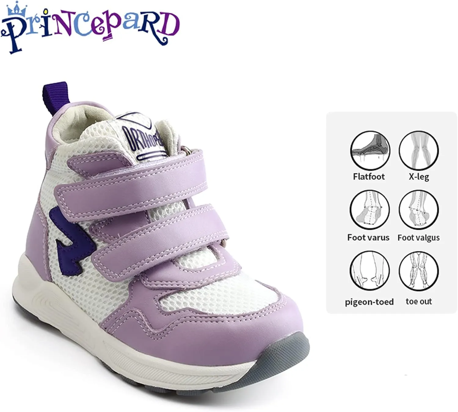 Orthopedic Shoes for Kids with Arch & Ankle Support for Girls and Boys' Flat Foot,High Top Corrective Sneakers,Anti-Slip Soles