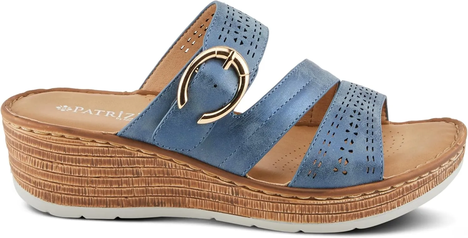 PATRIZIA Women's SHARONDA Asymmetrical Slide Wedge Sandals