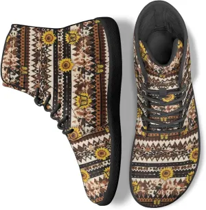 Personalized Print Sneakers for Men Women PU Leather High Top Barefoot Shoes
