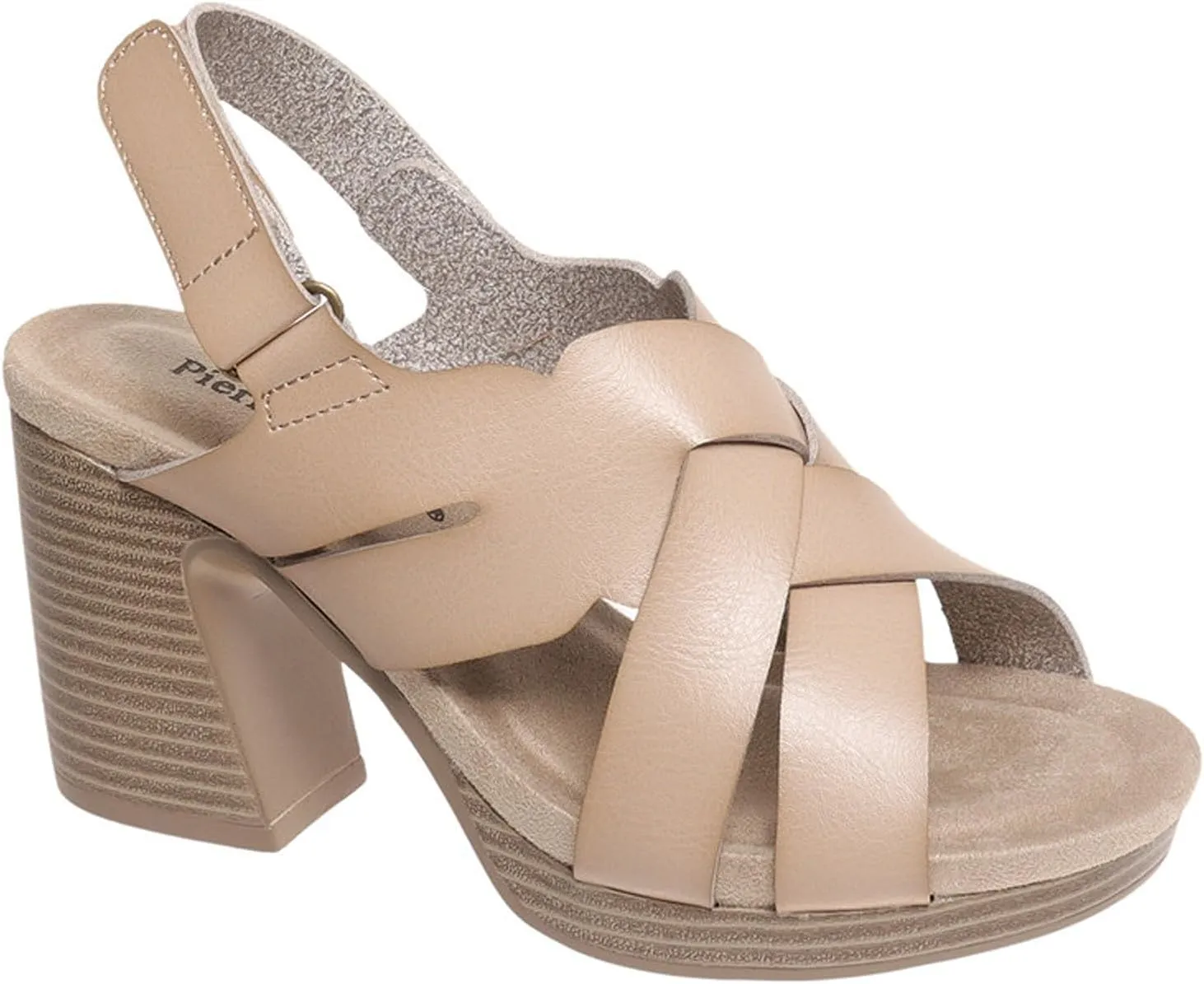Pierre Dumas Women's Peep Toe Platform Chunky Heel Slingback Sandals