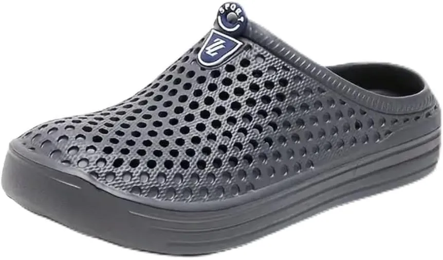PLUS SIZE Men's Clogs, 2023 New Comfy Breathable Sandals Casual Beach Shoes, Men's Footwear. Grey 11.5/45