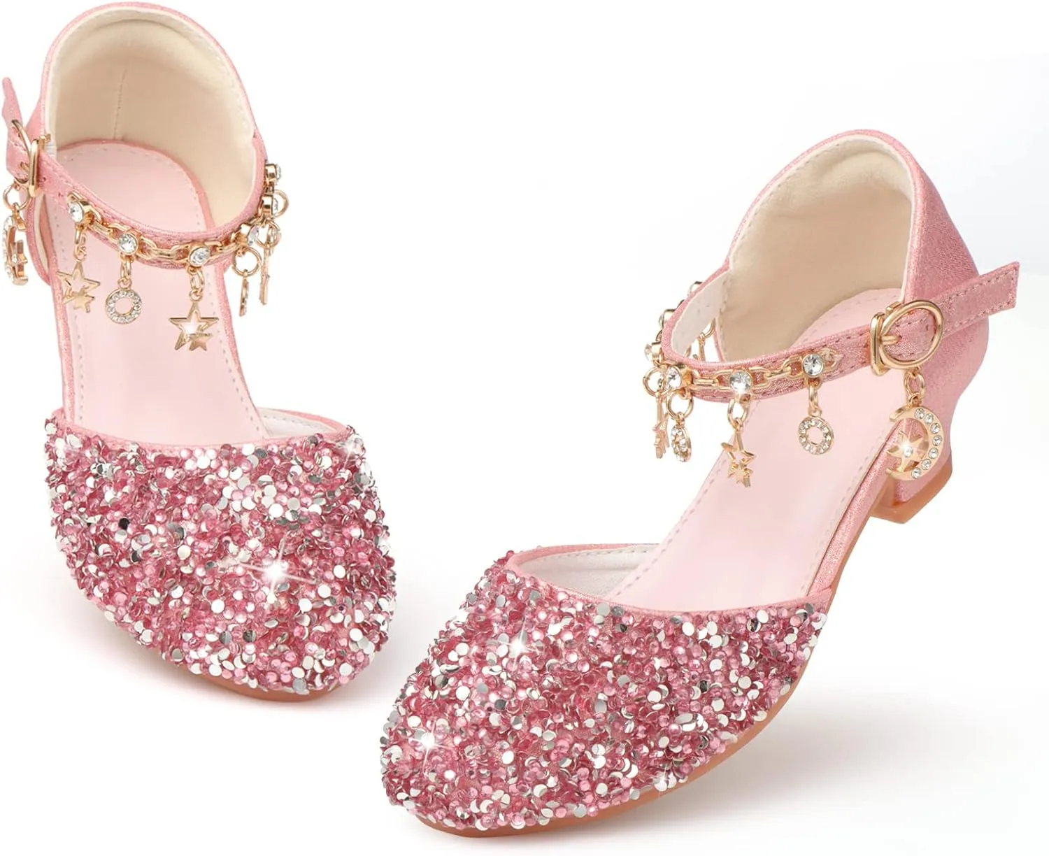 Princess Dress Shoes for Girls - Toddler Sandals with Flower Design for Wedding Party & High Heels