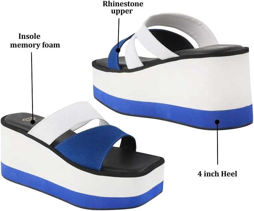 Ravishing Comfortable Slip on Platform Light Weight Trendy Chunky High Heels for Women & Girls
