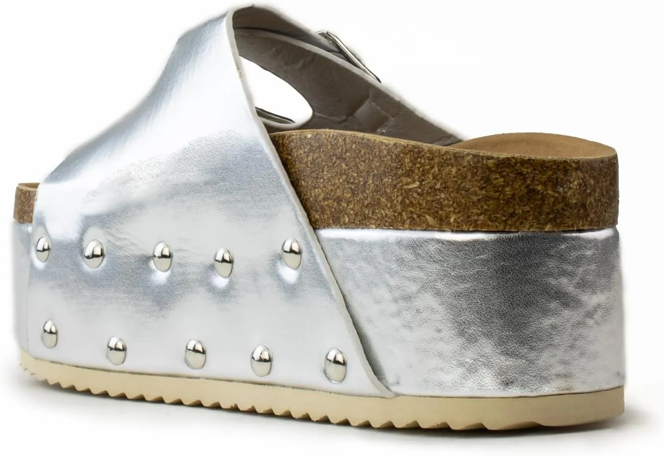 RF ROOM OF FASHION Women's Open Toe Slide on Footbed Platform Sandals