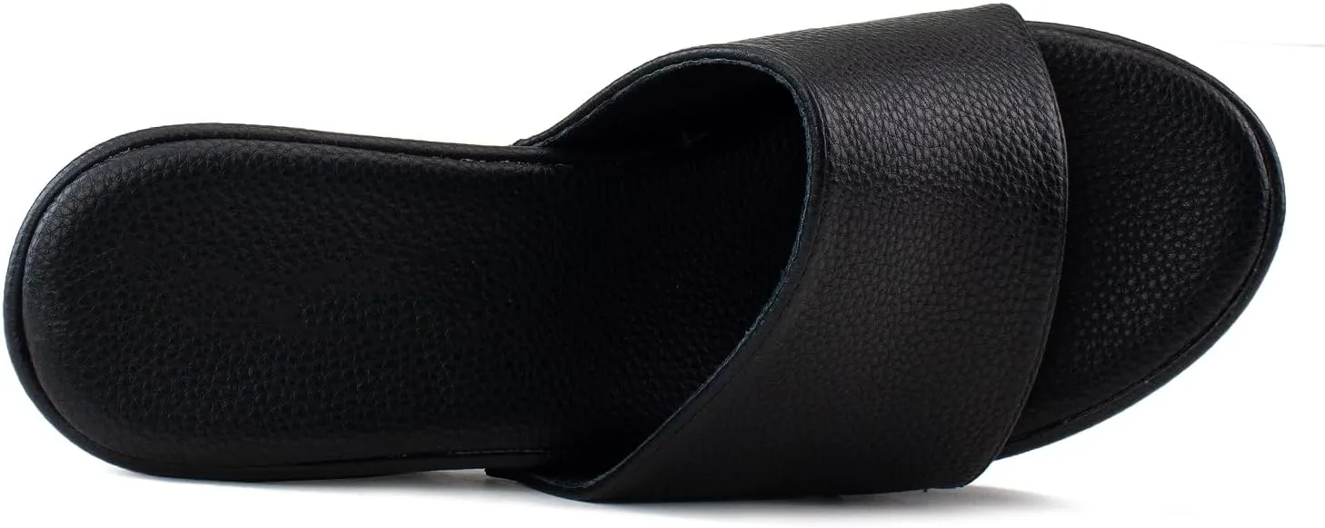 RF ROOM OF FASHION Women's Slip On Chunky Heel Peep Toe Mule Sandals