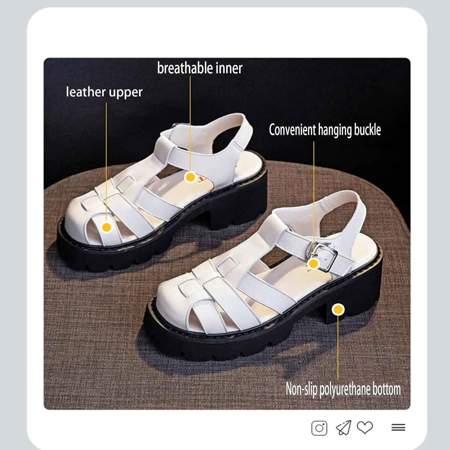 RiceelSor Women's Platform Follow Closed Toe Sandals Adjustable Buckle Ankle Strap Summer Gladiator Breathable Non-slip Ladies Wedge Caged Sandals