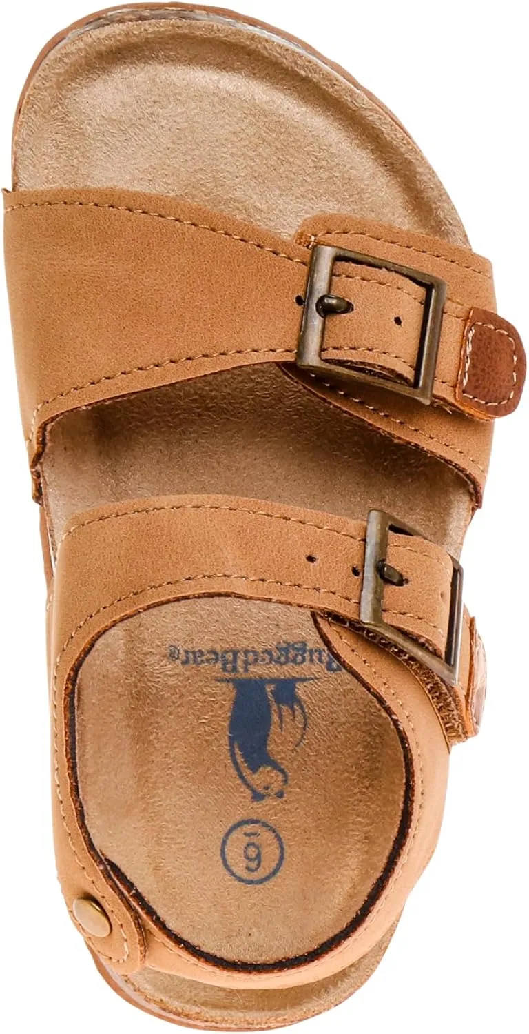 Rugged Bear Kids Sandals Cork Double Buckle Slides Summer Sandals for Boys Size 5-10 Toddler