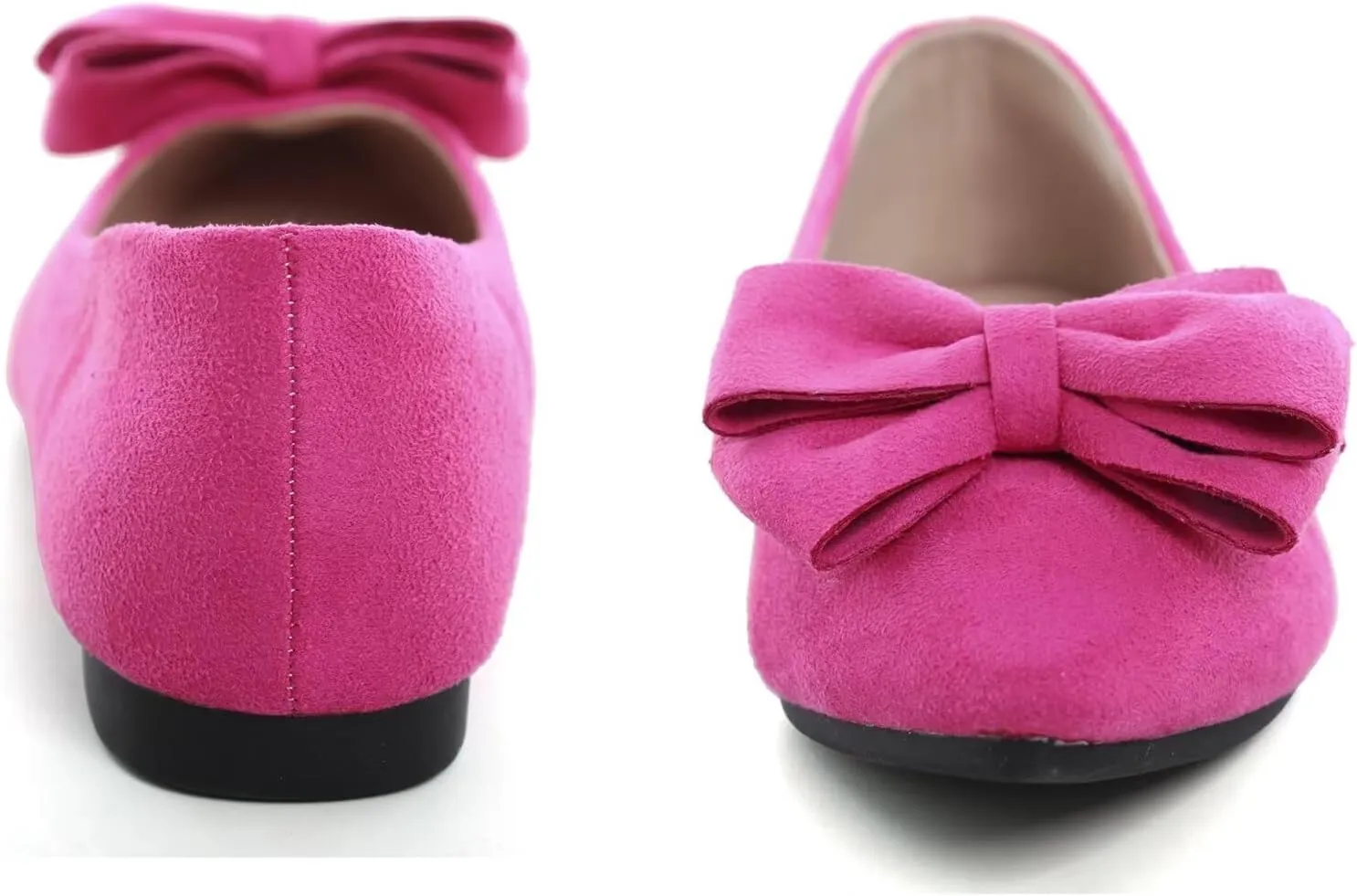 SAILING LU Pointy Toe Ballet Flats for Women with Cute Bowknot Elegant Slip-ons Soft Support Daily Walking Shoes