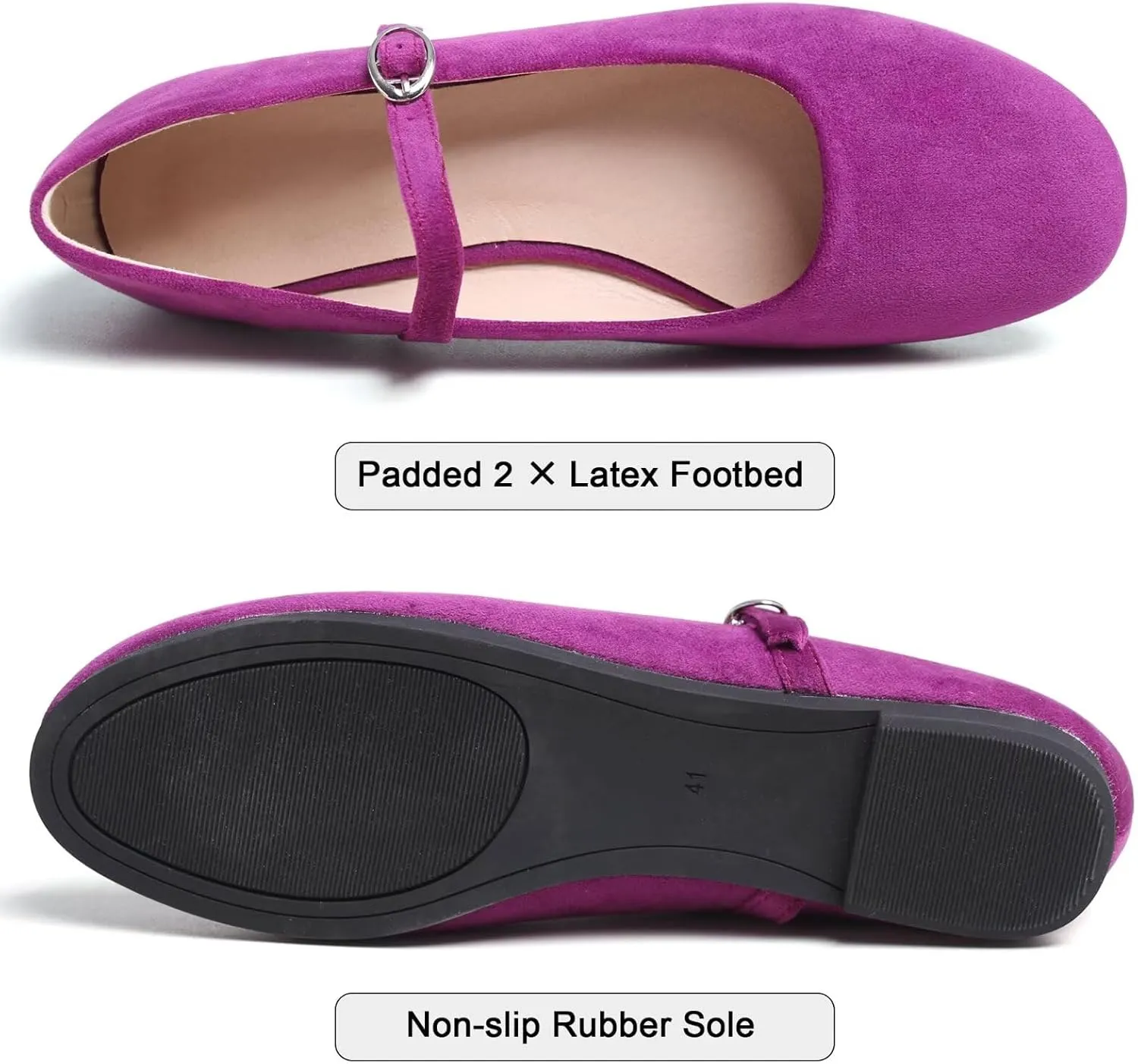 SAILING LU Women Pointed Toe Mary Janes Shoes Retro Plaid Dress Shoes Comfortable Ballet Flats Portable Holiday Shoes