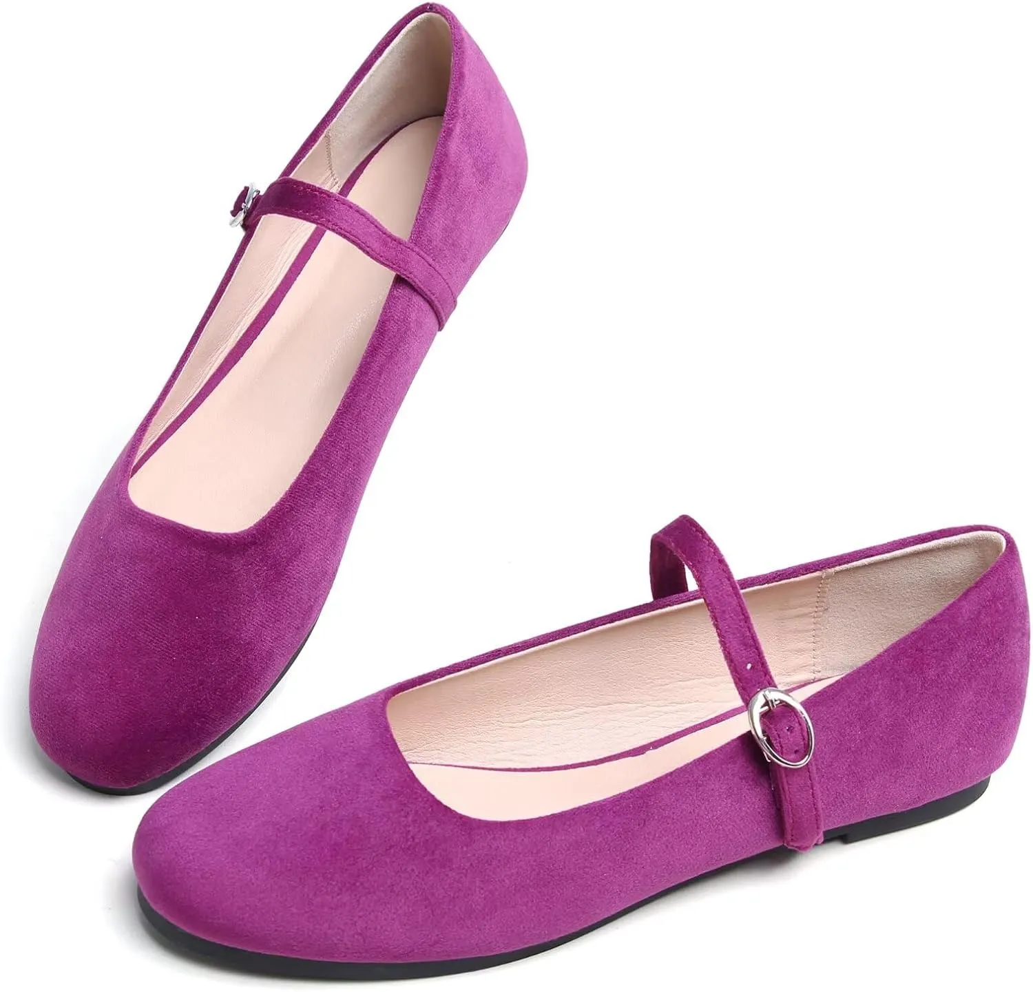 SAILING LU Women Pointed Toe Mary Janes Shoes Retro Plaid Dress Shoes Comfortable Ballet Flats Portable Holiday Shoes