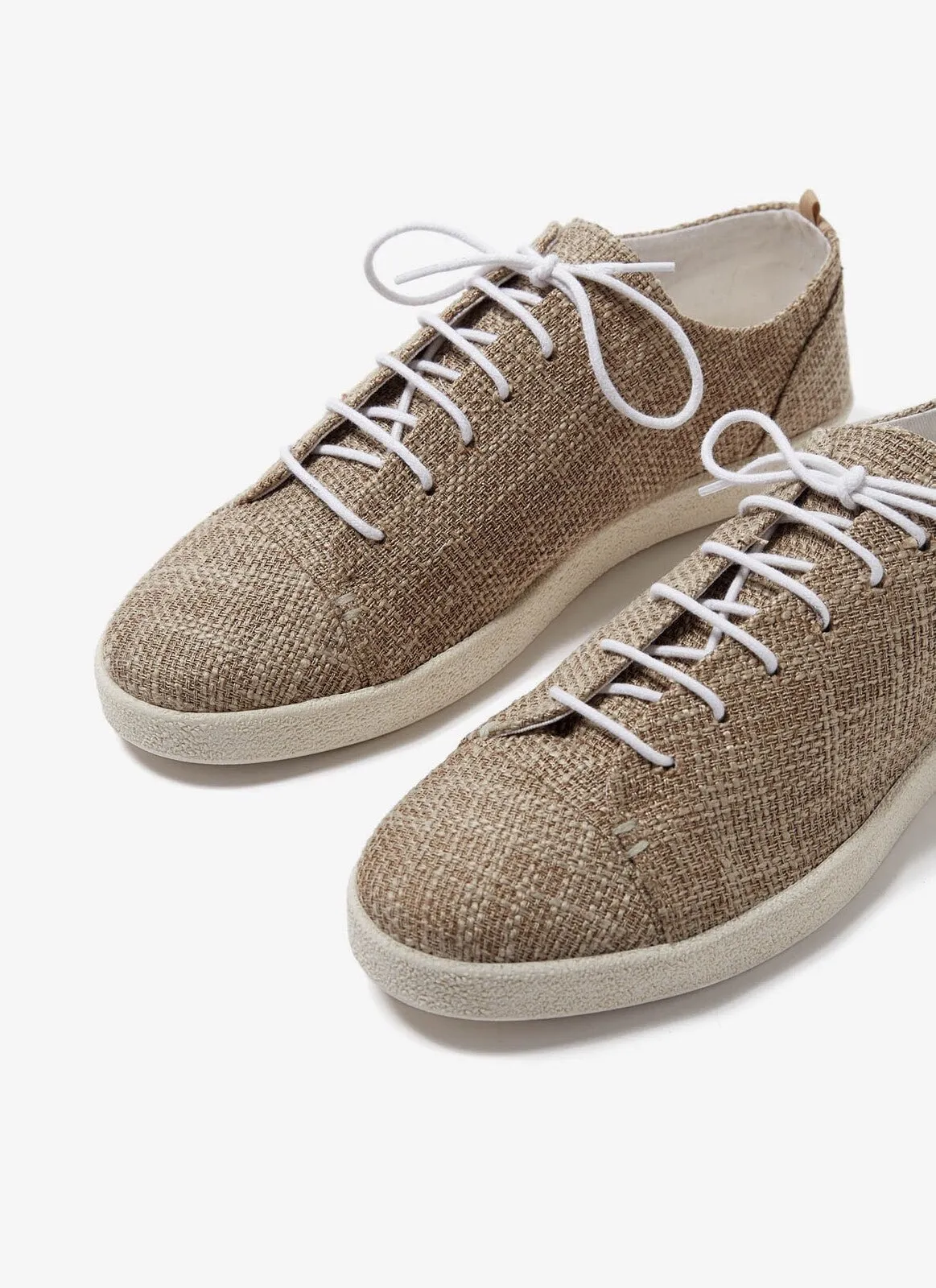 Sand Cotton Espadrilles With Rubber Sole