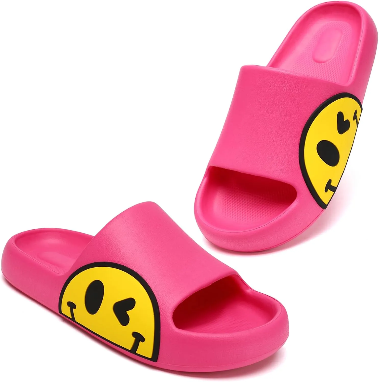 Sandals for Girls and Boys,Mens Slippers Sandals for Women,EVA Anti-Slip Indoor & Outdoor Kids Slippers Smile Face Open Toe Spa Bath Pool Gym House Casual Shower Shoes