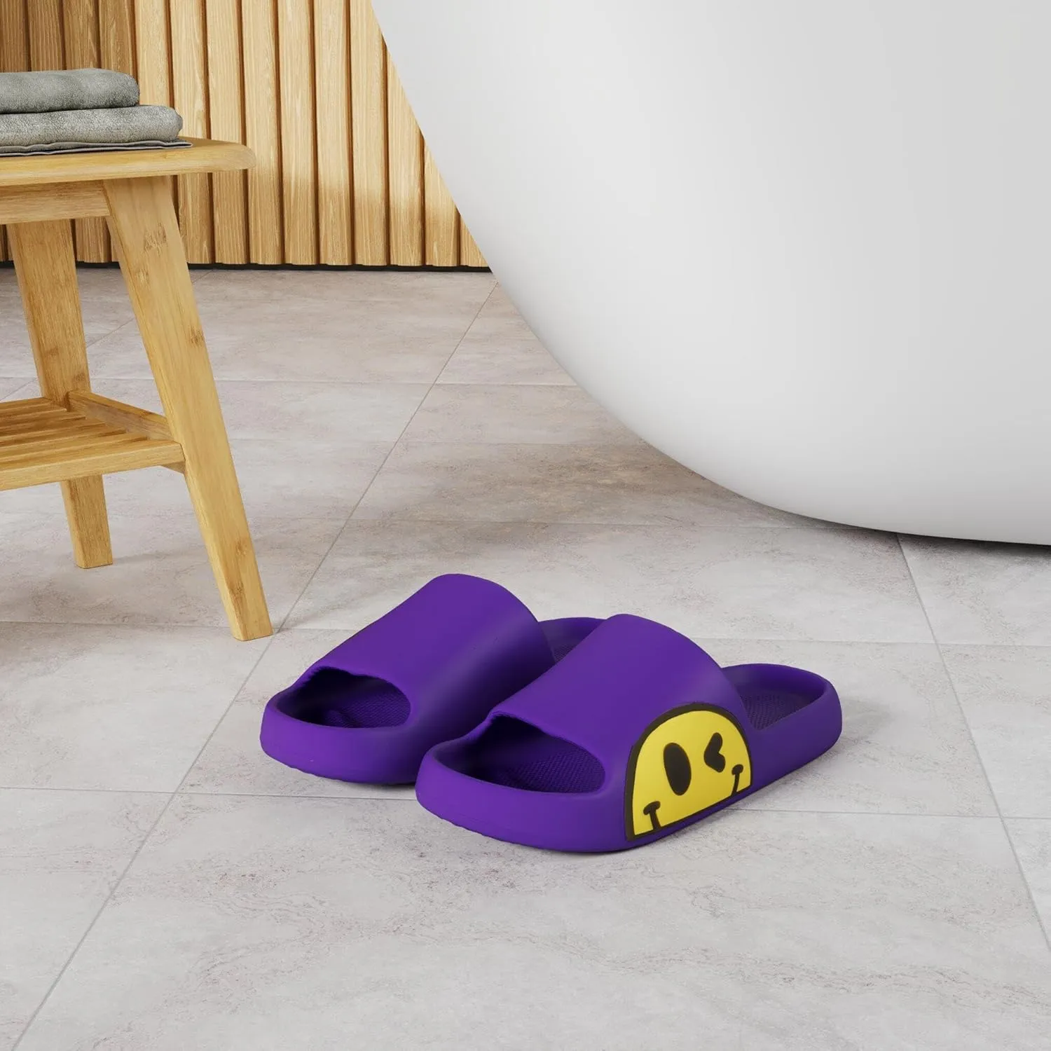 Sandals for Girls and Boys,Mens Slippers Sandals for Women,EVA Anti-Slip Indoor & Outdoor Kids Slippers Smile Face Open Toe Spa Bath Pool Gym House Casual Shower Shoes