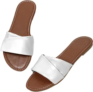 Sandals for Women 2025 - Breathable Leather Flat Sandals with Cushioned Sole for Beach, Travel & Casual | Sizes 6-11
