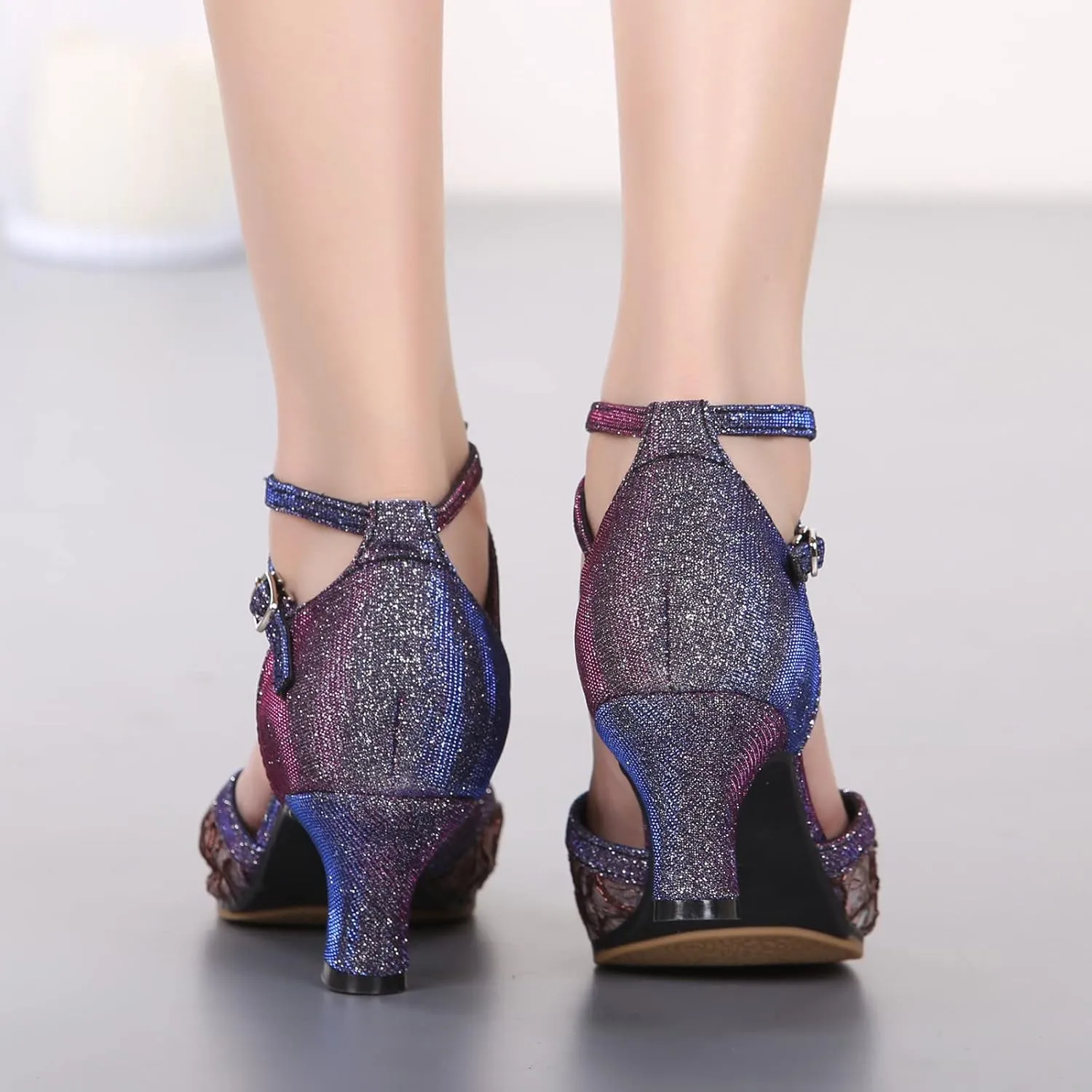 Sandals for Women 2025 Closed Toe Ballroom Latin Dance Shoes Dancing Heels Dress Shoes Breathable Mesh Sandals
