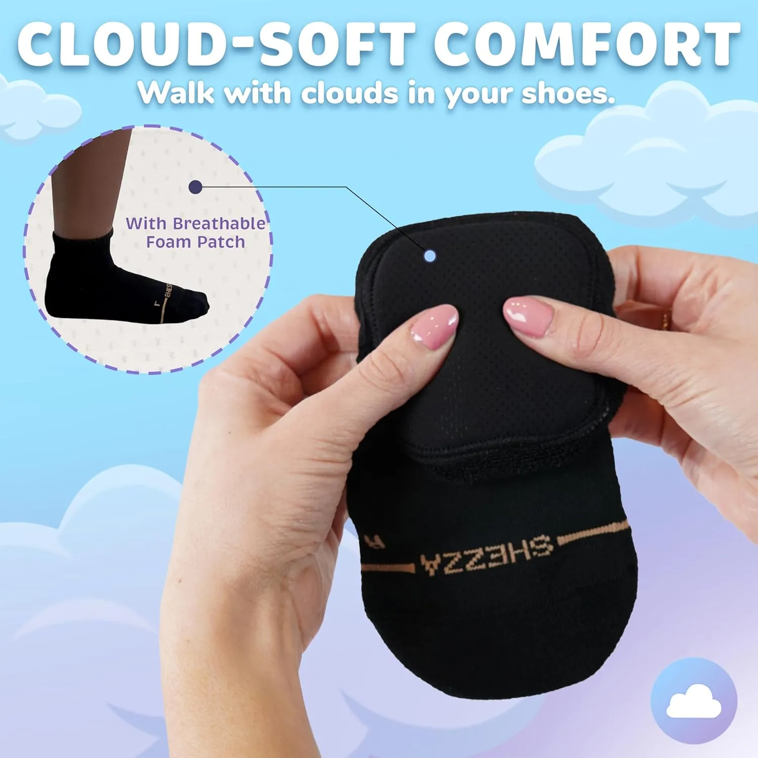 SHEZZA Anti-Blister Cushion Heel Padded Quarter Sock-Breathable,Comfortable-seen on TikTok